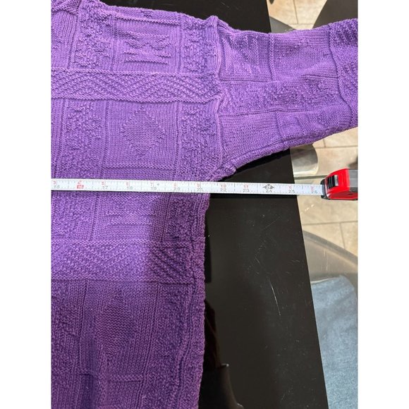 VINTAGE embroidered PURPLE texture pullover SWEATER SIZE LARGE WOMANS |‎ Y1 - Picture 3 of 5